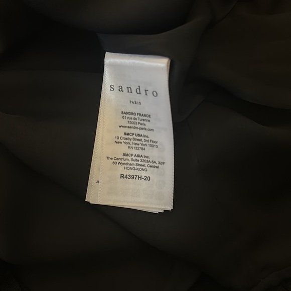 NWT Sandro Paris Cream Black Sleeveless Dress Size S - Picture 10 of 10